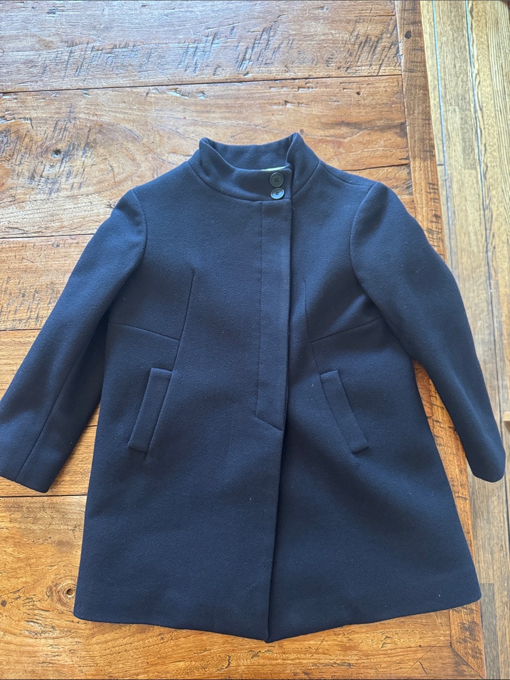 Bonpoint Navy Pea Coat with Stand Collar